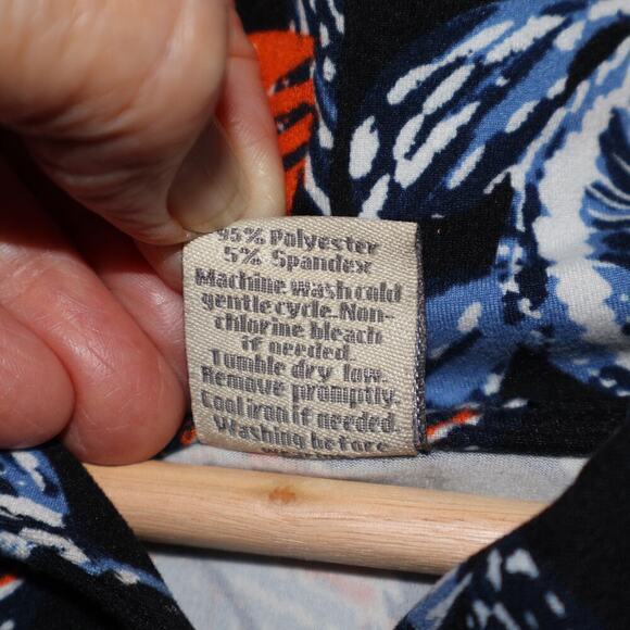 Lildy Sz Large Jacket Hood Blue Floral Soft Knit Front Pocket Long Sleeve - Picture 13 of 13